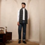 Blue Striped Muffler Men's Reversible Wool Scarf - Image 8