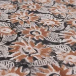 Bohemian Hand Block Printed Cotton Twin Soft Throw Black Floral - Image 5