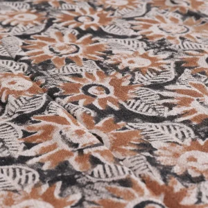 Bohemian Hand Block Printed Cotton Twin Soft Throw Black Floral - Image 5