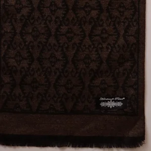 Brown Damask Wool Scarf Winter Men's Muffler - Image 8
