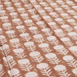 Brown Hand Block Bagru Printed Floral Throw - Image 5