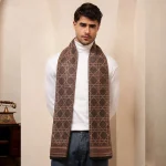 Brown Tartan Pattern Style Cashmiri Scarf - Image 2