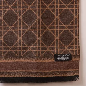 Brown Tartan Pattern Style Cashmiri Scarf - Image 8