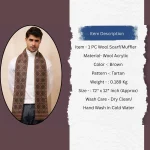 Brown Tartan Pattern Style Cashmiri Scarf - Image 9