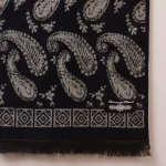 Cashmere Men Winter Warm Soft Wool Scarf Navy Blue Paisley Muffler - Image 8