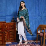 Green Floral Large Hand-Cut Kani Jamavar Wool Shawl - Image 2