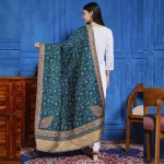 Green Floral Large Hand-Cut Kani Jamavar Wool Shawl - Image 5