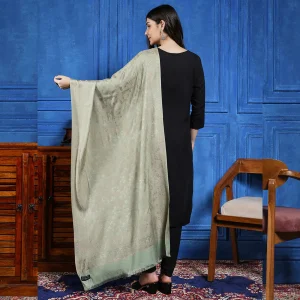 Green Paisley Soft and Warm Winter Stole - Image 5