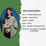 Green Paisley Soft and Warm Winter Stole - Image 7