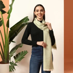 Green Wool Herringbone Muffler Women's For Gift - Image 4