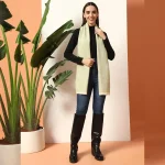 Green Wool Herringbone Muffler Women's For Gift - Image 5