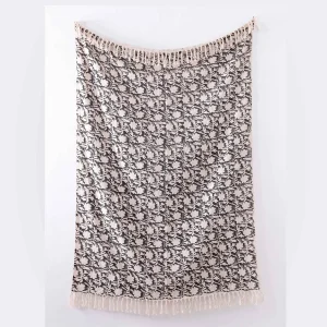 Handloom Cotton Sofa Throw Black Floral Hand Block Printed - Image 6