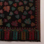 Handmade Black Leaf Wool Shawl Kullu Gift - Image 9