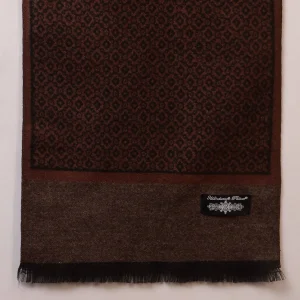 Handmade Brown Abstract Scarf Men's Winter Wool Muffler - Image 8
