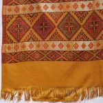 Handwoven Kashmiri Pashmina Stole with Mustard Abstract Design - Image 6
