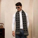 Indian Black Color Soft Wool Muffler Tartan Pattern