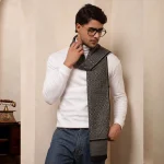 Indian Gray Abstract Reversible Scarf Winter Wool Muffler