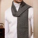 Indian Gray Abstract Reversible Scarf Winter Wool Muffler - Image 7