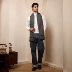 Indian Gray Abstract Reversible Scarf Winter Wool Muffler - Image 5