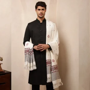 Indian Handmade Meditation Shawl Kullu Wool Stole - Image 4