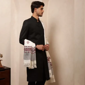 Indian Handmade Meditation Shawl Kullu Wool Stole - Image 5