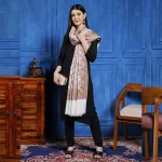 Indian Kullu Shawl Scarf Pashmina Wrap White Paisley Stole - Image 2