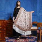 Indian Kullu Shawl Scarf Pashmina Wrap White Paisley Stole - Image 3