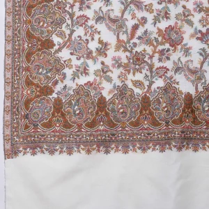 Indian Kullu Shawl Scarf Pashmina Wrap White Paisley Stole - Image 5