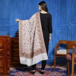 Indian Kullu Shawl Scarf Pashmina Wrap White Paisley Stole - Image 6