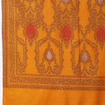 Indian Mustard Jacquard Winter Wool Shawl - Image 6