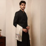 Indian Pashmina Soft Wool Shawl White Floral Cashmere Stole - Image 5