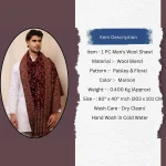 Kashmiri Maroon Floral Shawl Winter Men's Stole - Image 12