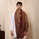 Kashmiri Maroon Floral Shawl Winter Men's Stole - Image 3
