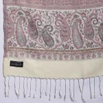 Kashmiri Pink Paisley Wool Stole - Image 6