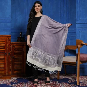 Lavender Paisley Stole Winter Wrap Scarf - Image 4