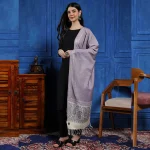 Lavender Paisley Stole Winter Wrap Scarf - Image 2
