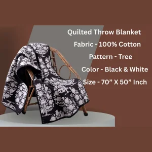 Living Room, Bed, Sofa & Chair Decor Black Tree Print Blanket - Image 3