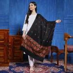 Luxury Black Abstract Pashmina Stole - Image 3