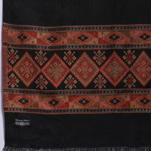 Luxury Black Abstract Pashmina Stole - Image 6
