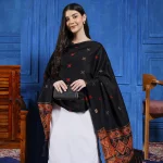 Luxury Black Abstract Pashmina Stole