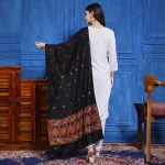 Luxury Black Abstract Pashmina Stole - Image 5