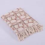 Luxury Brown Hand Block Floral Print Cotton Throw/ Blanket - Image 2