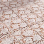 Luxury Brown Hand Block Floral Print Cotton Throw/ Blanket - Image 5