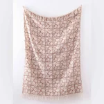 Luxury Brown Hand Block Floral Print Cotton Throw/ Blanket - Image 6