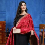 Luxury Pink Floral Wrap Warm Wool Shawl