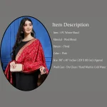 Luxury Pink Floral Wrap Warm Wool Shawl - Image 7