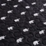 Luxury Quilted Kantha Throw Black Elephant Print Blanket - Image 5