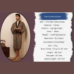 Luxury Zig Zag & Tiger Print Men's Bath Robe Black Kimono - Image 8