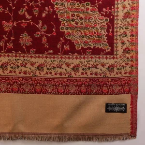 Maroon Floral Shawl Men's Meditation Wrap Blanket - Image 8