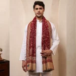 Maroon Floral Shawl Men's Meditation Wrap Blanket